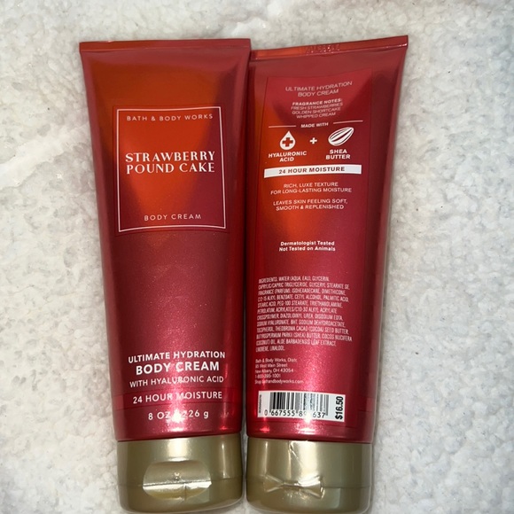 BBW  2pc Body CREAMS Strawberry PoundCake - Picture 2 of 2